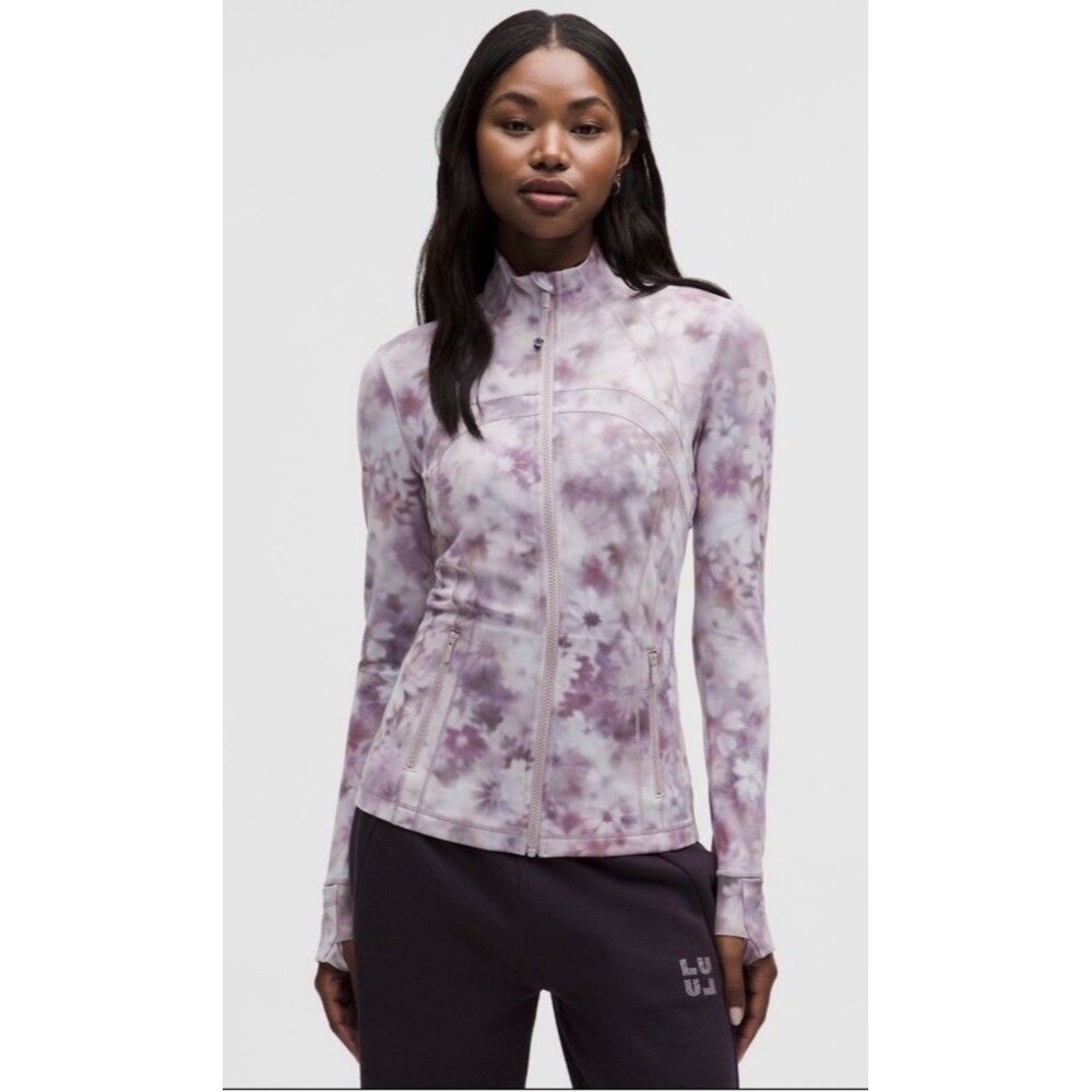 Lululemon Define Jacket Nulu Sz 4 Meadow Haze Pink Multi floral tie-dye print